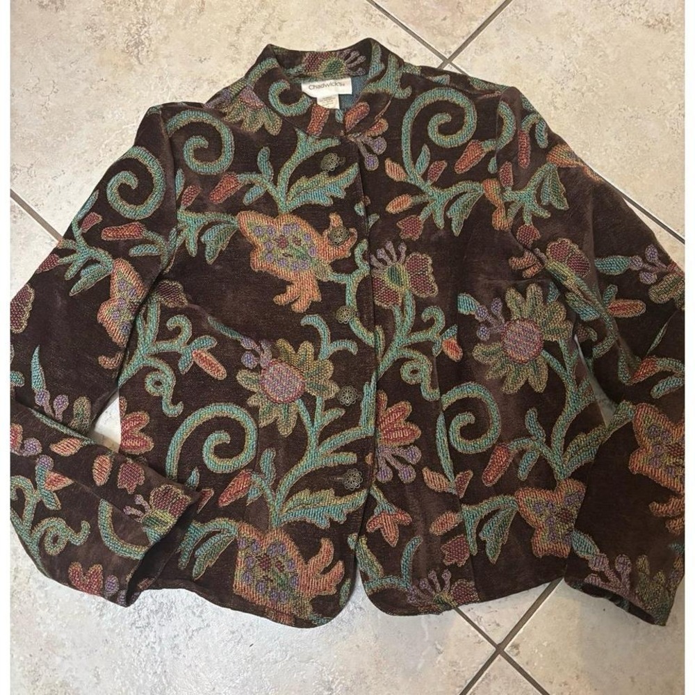 Vintage Chadwick's Boston's tapestry‎ floral jacket size 14